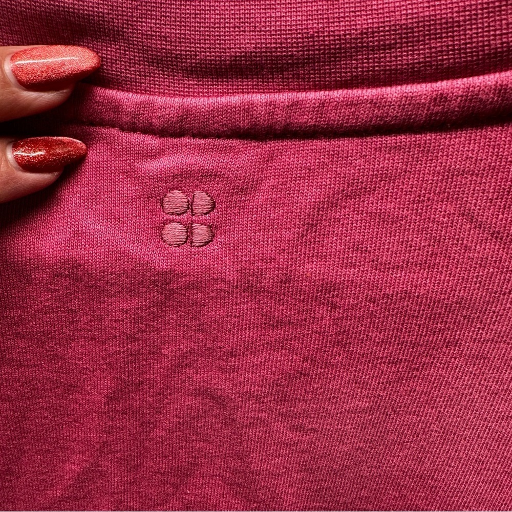 Sweaty Betty After Class Pink Crop Sweatshirt Thumbholes Unique Stiching US 8-10 - Picture 6 of 11
